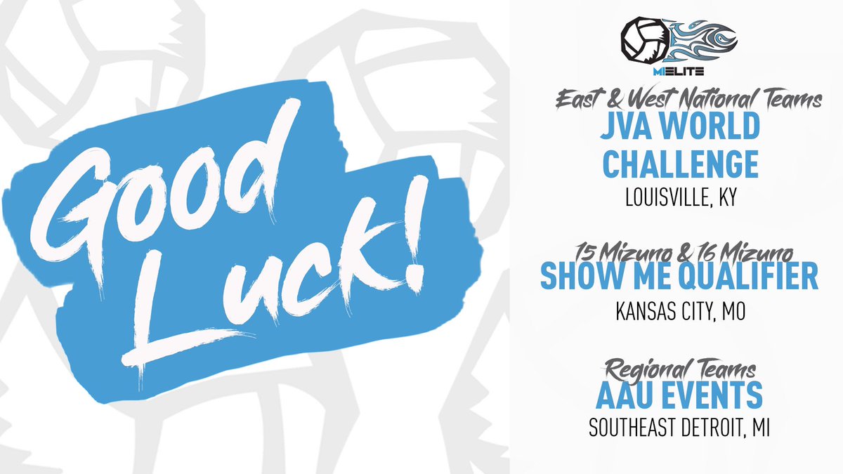 MIEliteVB's tweet photo. Good luck to all of our MiElite teams competing this weekend! 🏐🏆
#mielite2022 #bringhomegold #mizunovolleyball https://t.co/sJwJI3P7FR