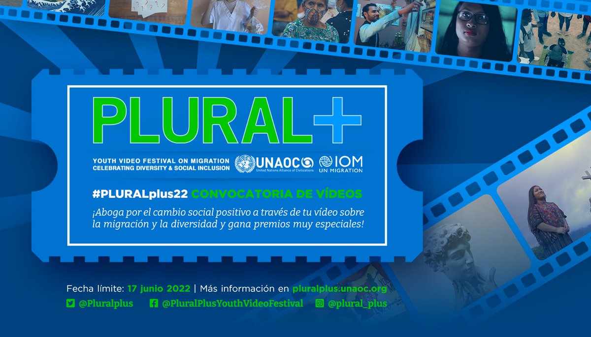 OIM_LAC's tweet photo. ¿Buscas una oportunidad para mostrar tu creatividad a la vez que pones el foco sobre temas urgentes de la #migración, la #diversidad, la inclusión social y muchos otros?
Envía tu vídeo al Festival Juvenil de Vídeos #PLURALplus ‼️
🔗 https://t.co/OsM5tiqWwO https://t.co/ayj10VEscT