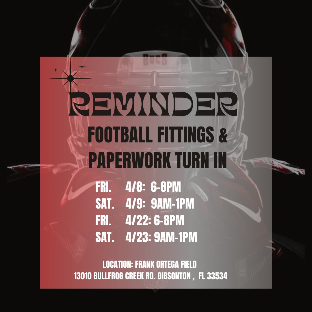 Ebbucs1's tweet photo. 🚨REMINDER 🚨
Football Fittings and Paperwork Turn starts today, Friday 4/8 @ 6pm-8pm.  Visit https://t.co/LHzM0SbE0U  for all forms.
We look forward to seeing everyone! #ebb ❤🖤🤍 #ebbisone  #footballlife #cheerlife #EBBFamily #bucslife #pirateslife #GoBucs https://t.co/kn8jl8LHMD