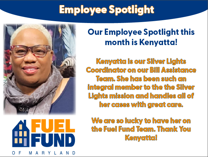 FuelFund's tweet photo. 💡Employee Spotlight!💡 We would like to give a big shout out to our Silver Lights Coordinator, Kenyatta! Kenyatta has been leading our senior utility assistance program in its first year. We are so proud and lucky to have her on our team! Thank you Kenyatta! https://t.co/k03GALhgMW