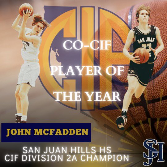 sjhhsbasketball's tweet photo. ๐ฅ@John_McFadden10 selected @ocvarsity 1st Team All-OC๐ฅ
A well earned individual award for #BIGJOHN!
#CIFSS #Div2A co-#PlayerOfTheYear & #CHAMPION๐ & #PlayerOfTheGame, #SeaView #League co-#MVP, @sjhhsbasketball team co-#MVP. #RFTB #UNSTOPPABLE
@sjhhsathletics @sjhhsboosters https://t.co/09enXKTwYf