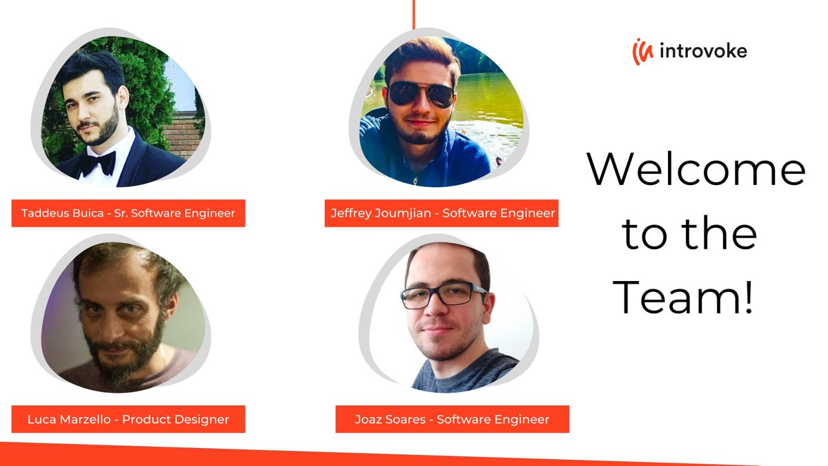The #introvoke team is growing! 

As the product grows, so do the #engineering and #product teams. Representing Romania, the UK, and Brazil, we love seeing cultural influence from around the world translate into the product and value to our customers. 

Welcome, new #Introvokers!