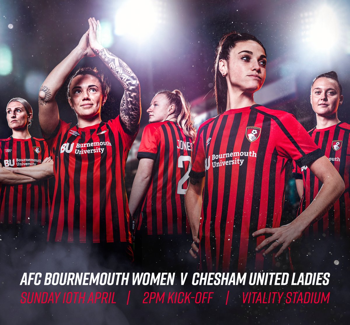 It's game day tomorrow 

<a href="/afcbournemouth/">AFC Bournemouth 🍒</a> Women host <a href="/cheshamutdlfc/">Chesham United FC Women</a> at <a href="/Vitality_UK/">Vitality UK</a> Stadium, 2pm kick off 

Buy your tickets here bit.ly/3Kp3Uxx 

<a href="/bournemouthuni/">Bournemouth Uni</a> <a href="/FAWNL/">FA Women's National League</a>