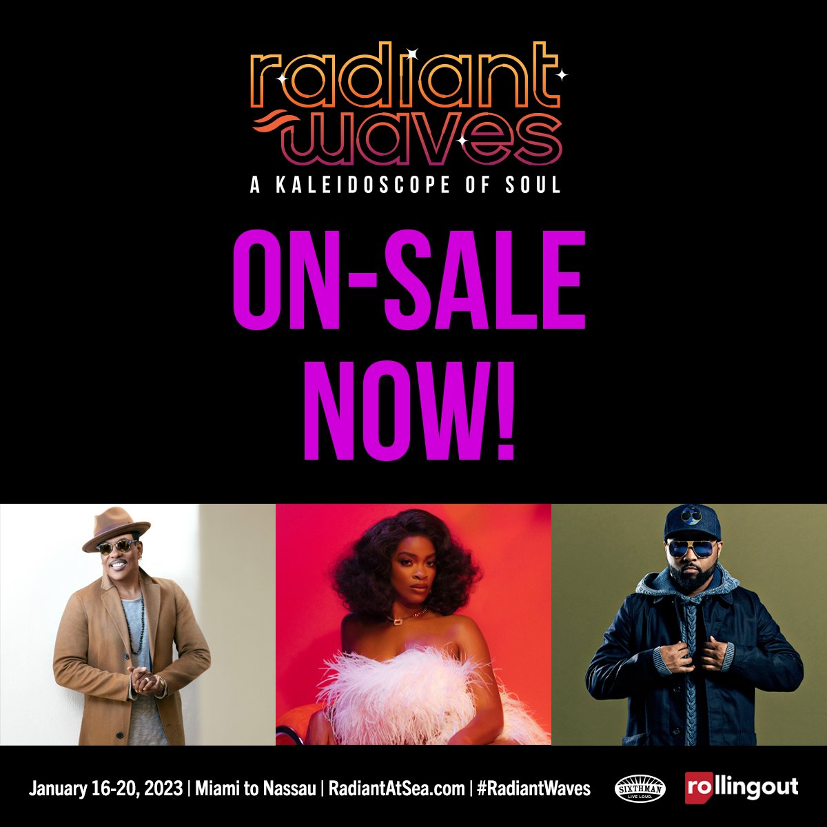 radiant_waves's tweet photo. #RadiantWaves is ON SALE NOW! Don't miss your chance to cruise with Charlie Wilson, Ari Lennox and many more, January 16-20, 2023 from Miami to Nassau, Bahamas! Space on the ship is limited, so be sure to book TODAY at https://t.co/GB7sFBRwOO https://t.co/q8ZPsk5aIL