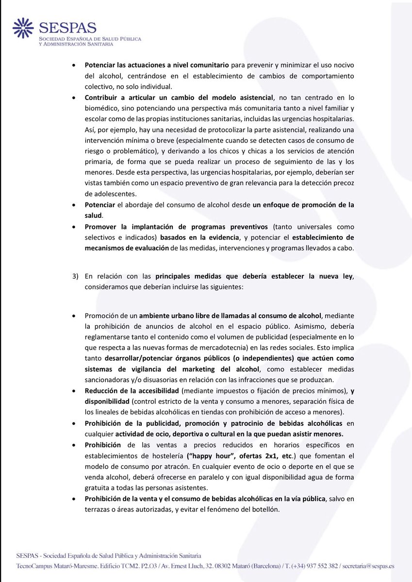 sespas's tweet photo. Remitimos aportaciones al #AnteproyectodeLey de prevención de consumo de alcohol en menores #MenoresSinAlcohol y sus efectos negativos @PNSDgob #CambioCulturalenlaSociedad #ImpulsoProgramasPreventivos #EnfoquePromociondelaSalud #InvestigacionyFormacion https://t.co/nOr0YDNbjr https://t.co/oVbE5nvIFM