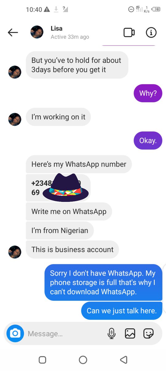 cool_jks's tweet photo. @lucas_wilfred4 @AsiaPrince_JKS Here is my conversation with my Instagram account hacker. https://t.co/MBsFKmtPDa