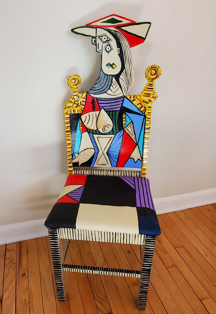 On this day in 1973 #PabloPicasso died. #MKE artist #ToddFendos Loves making interpretations of Picasso's #FemmeauJardin tinyurl.com/mp9rwndj
#picasso #femmeaujardin #paintedfurniture #interiordesign #interiordesigninspo #interiordesignideas #paintedfurniture #funkyfurniture