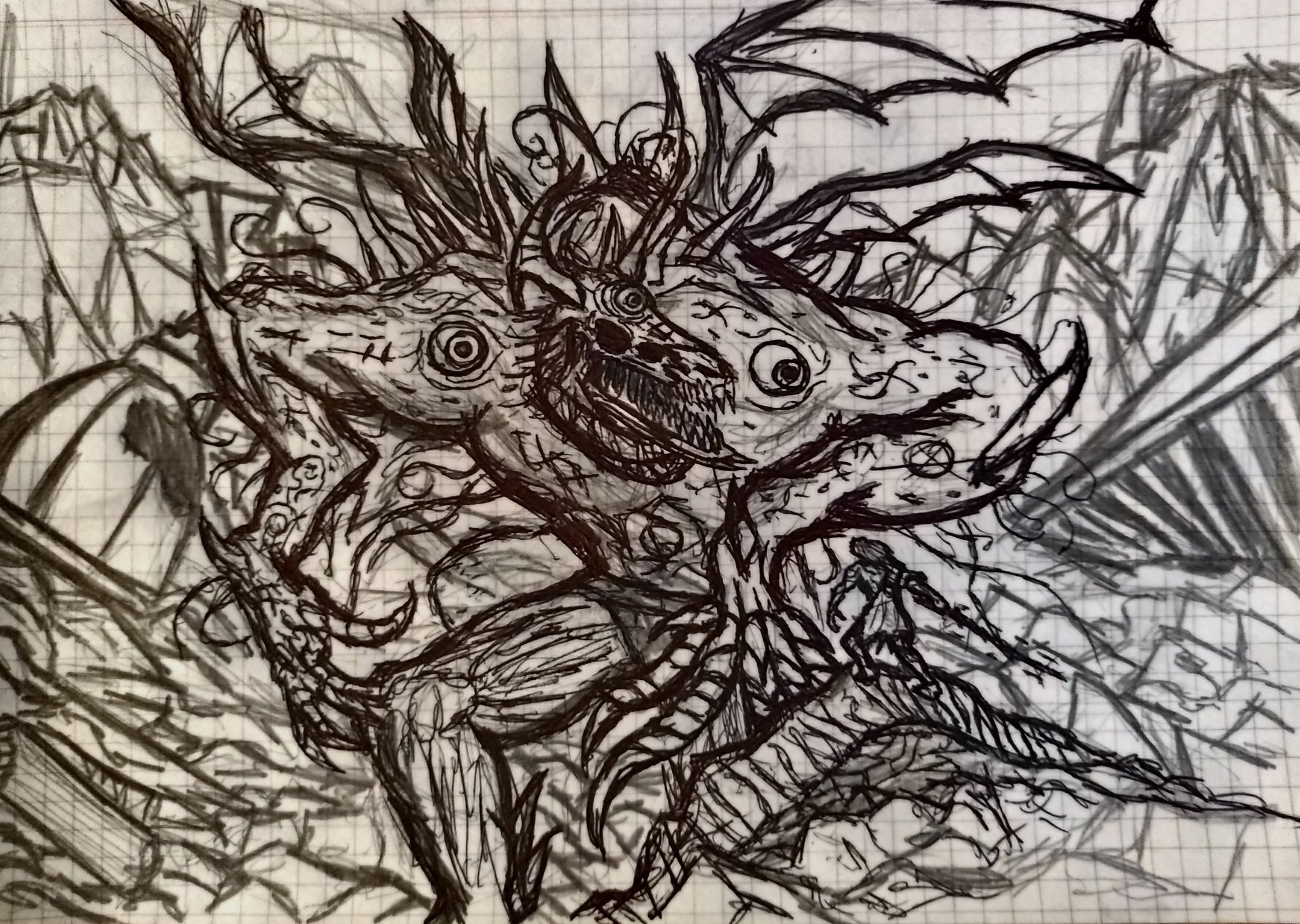 Mike ABC on X: drawing of the final battle of scp 1730 or What