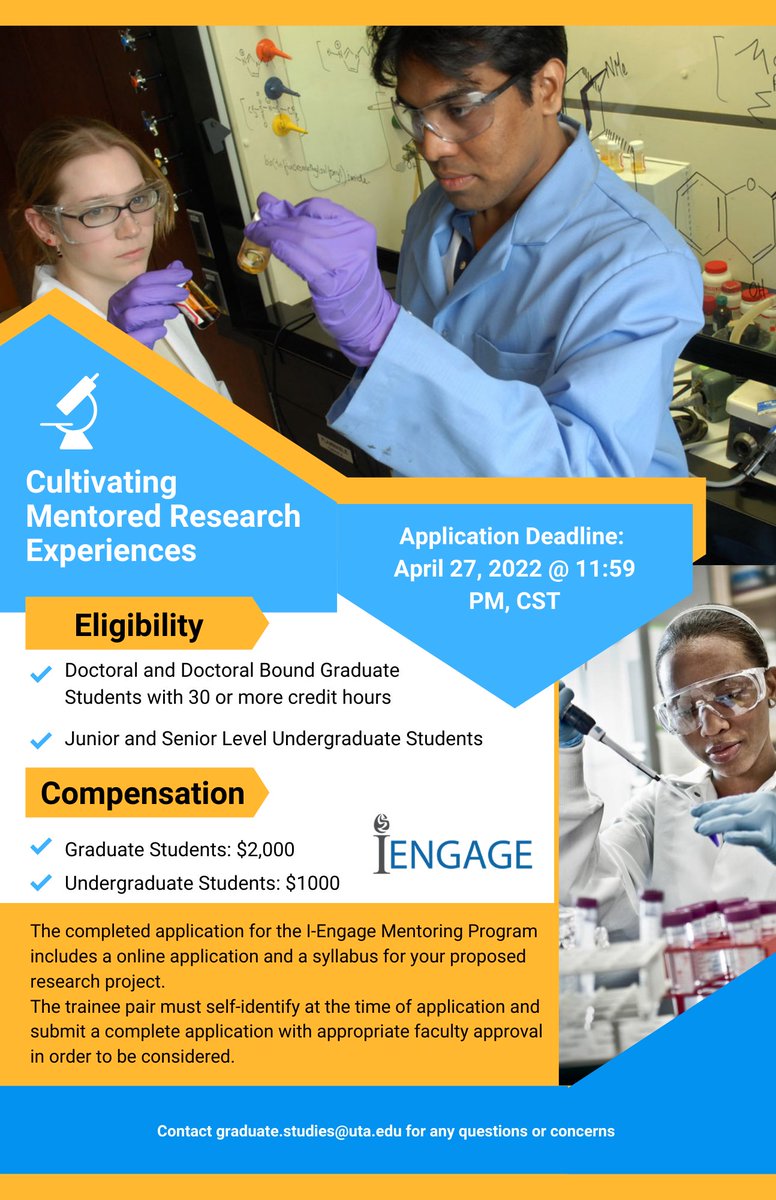 UTAGradSchool's tweet photo. Are you interested in participating in the returning I-Engage Program? Don't miss out on the chance to apply. Click here to access the online application: https://t.co/Ek2YH7yTkw https://t.co/ol1bEuqbpM