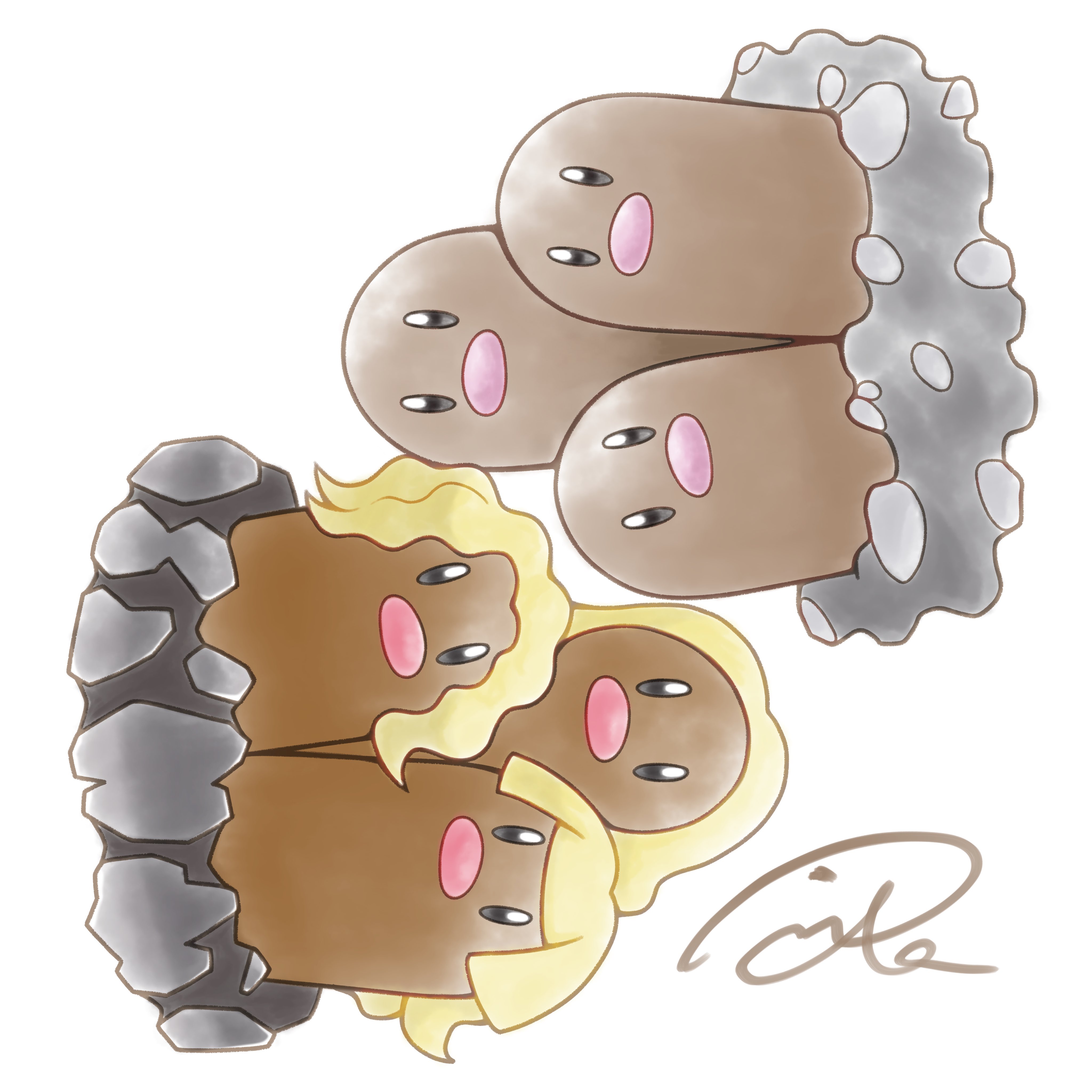 ミラ Mira テレワークすると埋まっていくポケモン図鑑 No 051 ダグトリオ アローラダグトリオ Dugtrio Alolandugtrio ポケモン ポケモンイラスト ポケモン絵描きさんと繋がりたい Pokemon Pokemonfanart T Co Bph17bktow