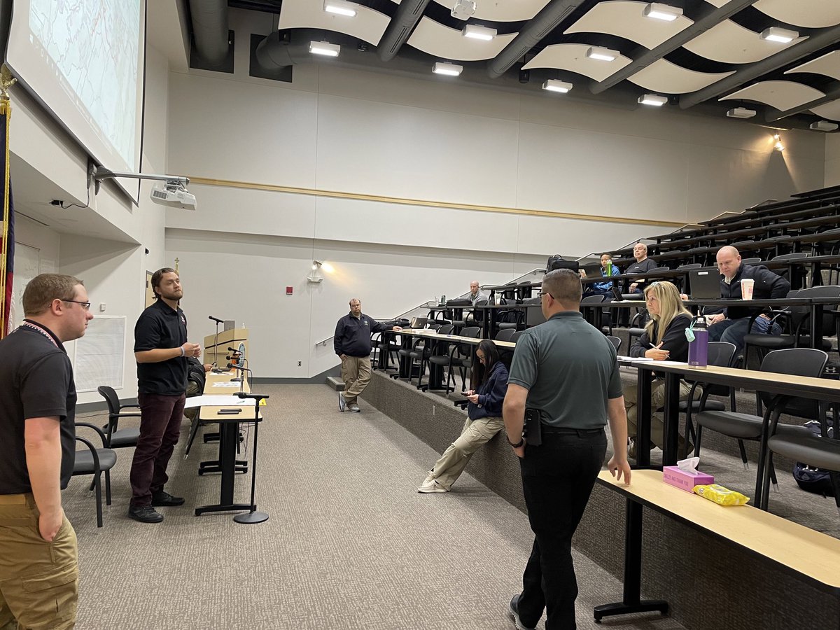 Day 5 - Capstone exercise during the EOC Support Academy.  Half of the class was a local EOC, the other half represented the state EOC.  Thank you Carroll County for providing the space at their Public Safety training facility.