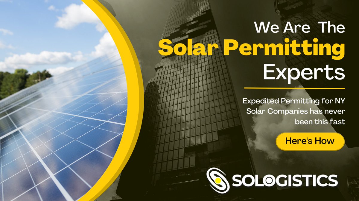 Sologistics_US's tweet photo. The permitting process in New York can be cumbersome, expensive, and time-consuming for solar developers. We help cut a path through the red tape https://t.co/uJXAVh6JvS