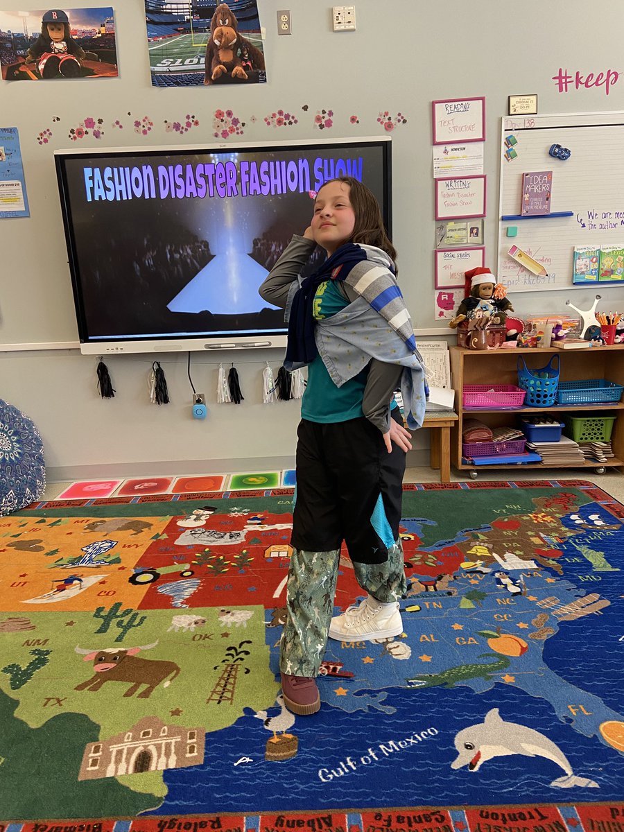 missklipfel's tweet photo. Fashion Disaster Fashion Show was a hit! Now we persuade our audience why we should win #fashionweek &amp; created the latest fashion trend #makinglearningfun #4thgrade #howemanning https://t.co/eErPZw5HCg
