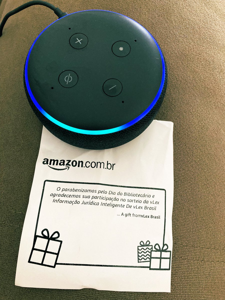hnrqmonteiro's tweet photo. Chegou!!!
Valeu @febab e VLex do Brasil pelo presente, sorteio da Echo Dot pelo dia do bibliotecário(a). Chegou a tempo ainda do meu aniversário!
#alexa #amazon #echodot #febab #vlex https://t.co/vUDq7DzeFl