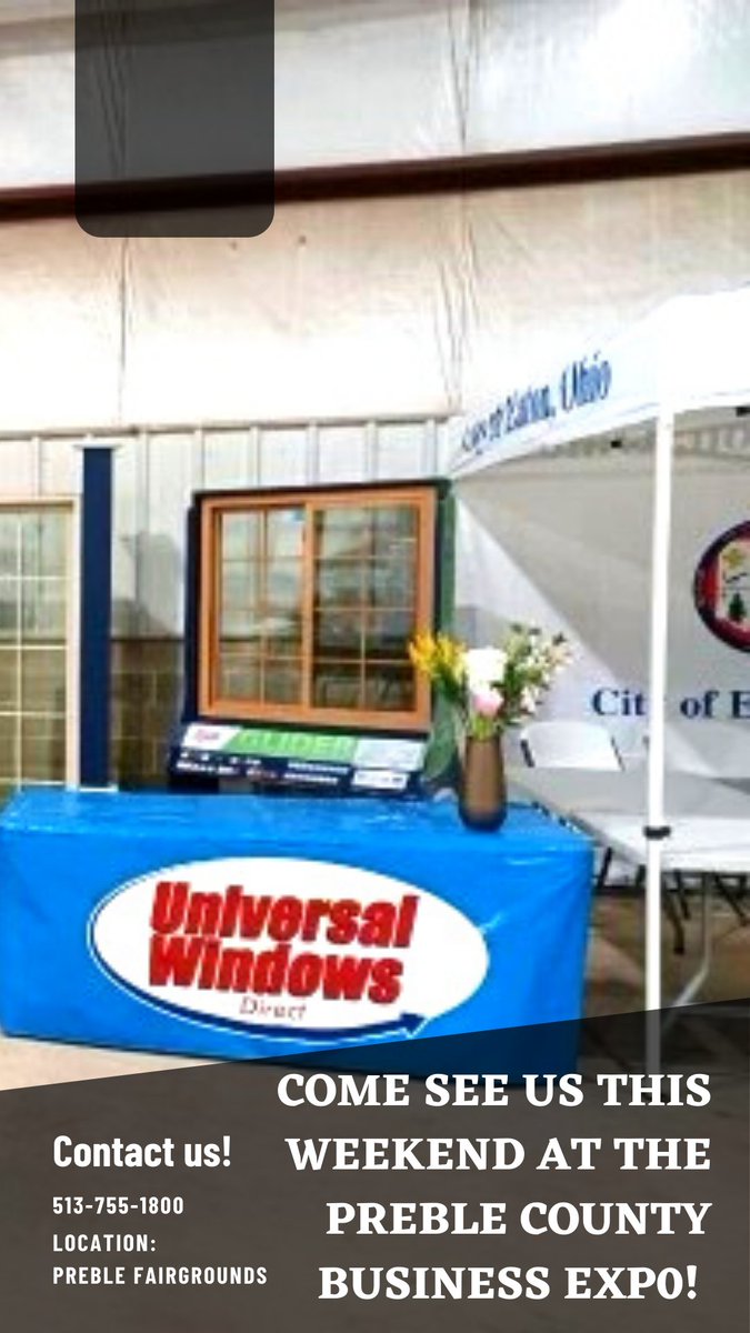 Come see us this weekend at the Preble County Business Expo! 
April 8th 3-8pm
April 9th 9-3pm

#uwd #preblecountybusinessexpo#newwindows #home #replacementwindows #homeimprovement #localbusiness #businessexpo #preblecounty #homeownerlife #homeownership