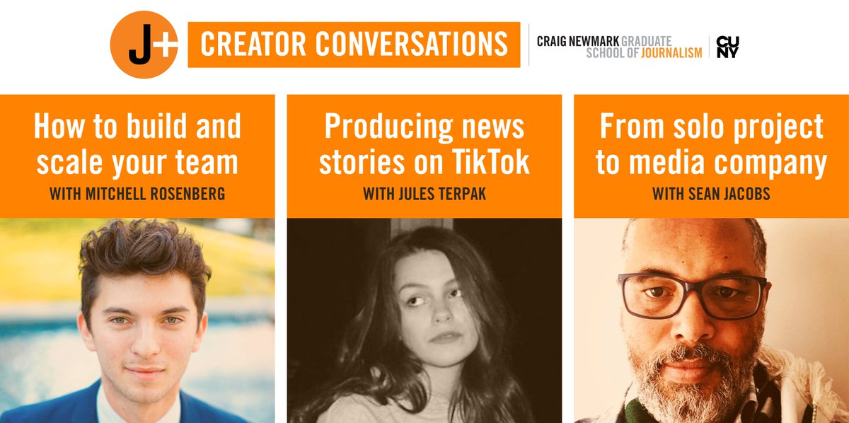 NewmarkJPlus's tweet photo. 📣 Join our Creators in Residence @YvonneLeow + @hilella for these free virtual #CreatorConversations w/ @mitchrosenberg, @julesterpak & @_SeanJacobs on managing your operations as a solopreneur, overcoming setbacks, & more! RSVP: https://t.co/XycTYv7D5r https://t.co/IWHit8lLQC