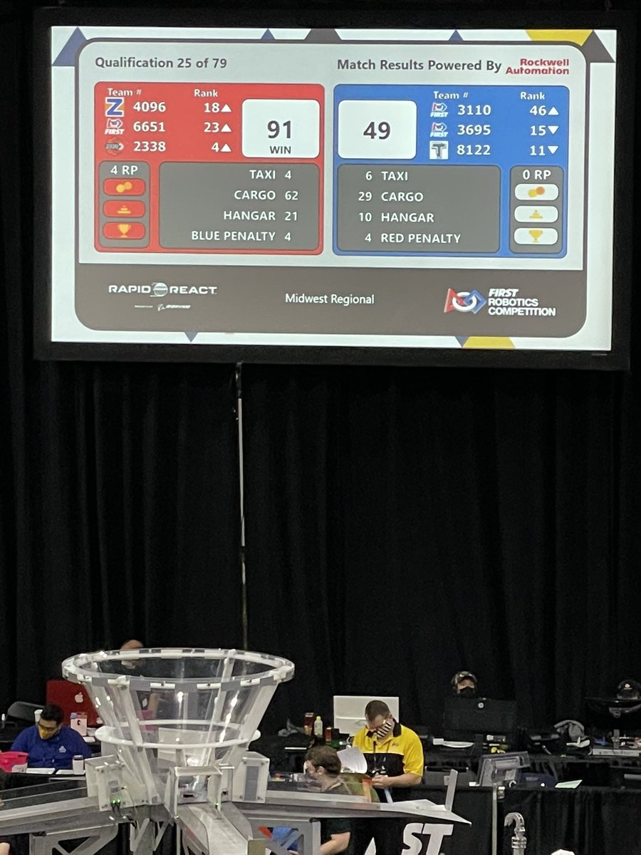 FIRST2338's tweet photo. Qual 25 #RAPIDREACT #MWRFRC #omgbots https://t.co/MVPbhtkMjN