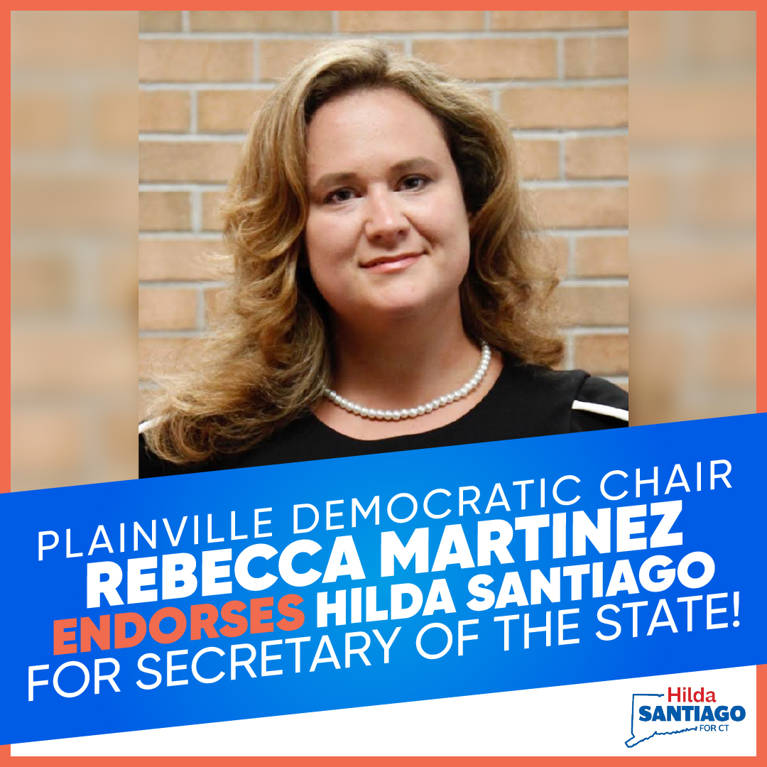 🚨ENDORSEMENT ALERT!🚨 "Hilda Santiago has spent her entire career as a living illustration that, when we step up, we can make gov't work for our communities. In a fight for our democracy, there's no one better to lead us." - <a href="/PlainvilleDTC/">Plainville Democrats</a> Chair Rebecca Martinez

#ctpolitics
