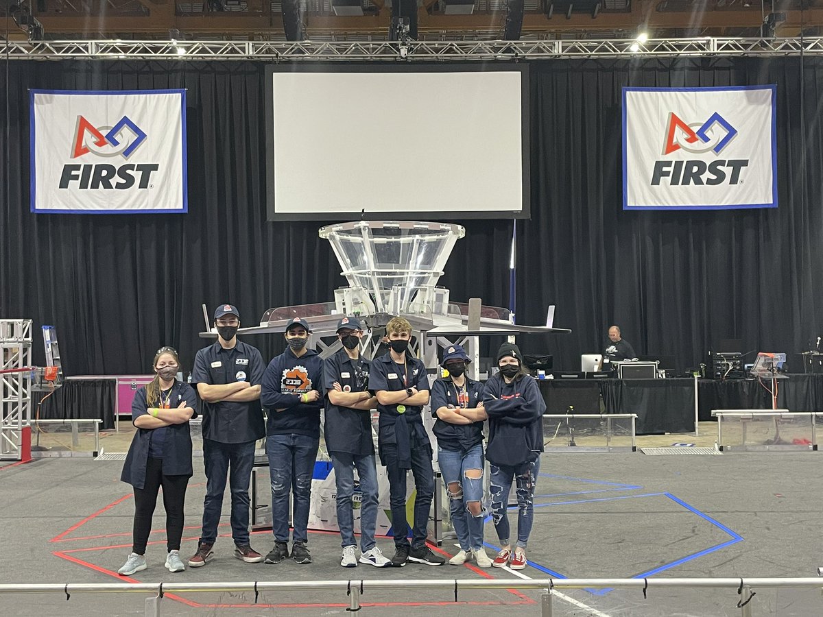 FIRST2338's tweet photo. The gaffer tape on the field lookin just fine. Nice work team! #RAPIDREACT #MWRFRC #omgbots #FIRSTinspires #FIRSTisForEveryone https://t.co/wtQbRyTJIR