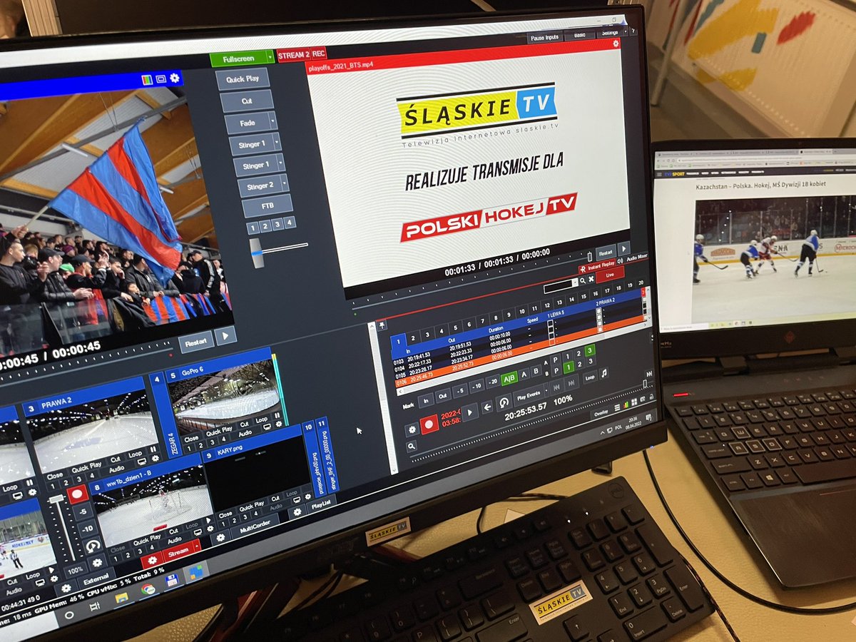 SlaskieTV's tweet photo. Dziś nadajemy mecz reprezentacji Polski w hokeju na lodzie.🏒
Realizacja dla @PZHL
Stream również na @sport_tvppl w aplikacji i na  stronie www 🖥
Realizacja z wykorzystaniem 5 🎥
System powtórek 🔴
Jest MOC 🔥 https://t.co/SrmqfN1Cwq
