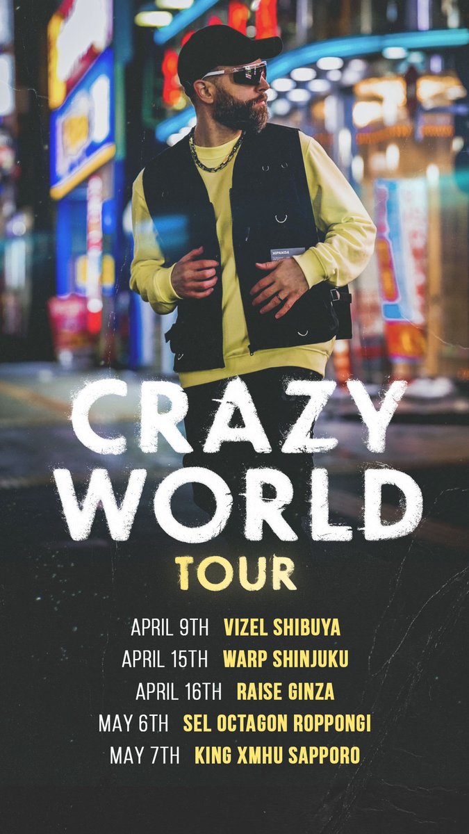 djvivid's tweet image. The Crazy World Tour kicks off tomorrow at @clubvizel ! Can't wait to see the #Vsquad, lets rave!