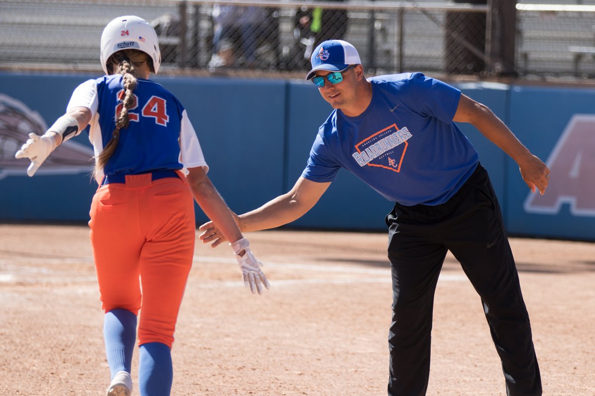 Prim: "Hey, Coach, what should I do?" Coach: "How about you just hit a walk-off bomb so we can end this thing?" Prim: "OK." <a href="/angelinacollege/">Angelina College</a> <a href="/ACRunnersSB/">Angelina College Softball</a> <a href="/Coach_Mckelvey/">Randy Mckelvey</a>