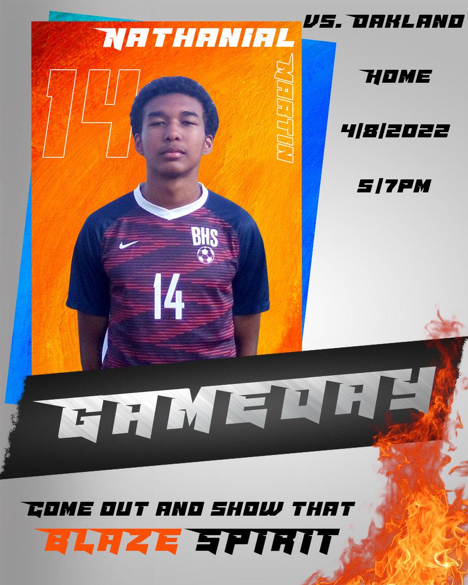 🚨🔥🚨Today is GAMEDAY!!!🚨⚽️🚨
Join us for tonight's District Matchup  versus Oakland @ Home! 
🏟 <a href="/TheInferno_BHS/">THE Inferno</a> on the Bart Smith field
💰 $5 - Students free w/ID 
⏰ JV-5/Varsity-7
#WeAreBlackman #GoBlaze