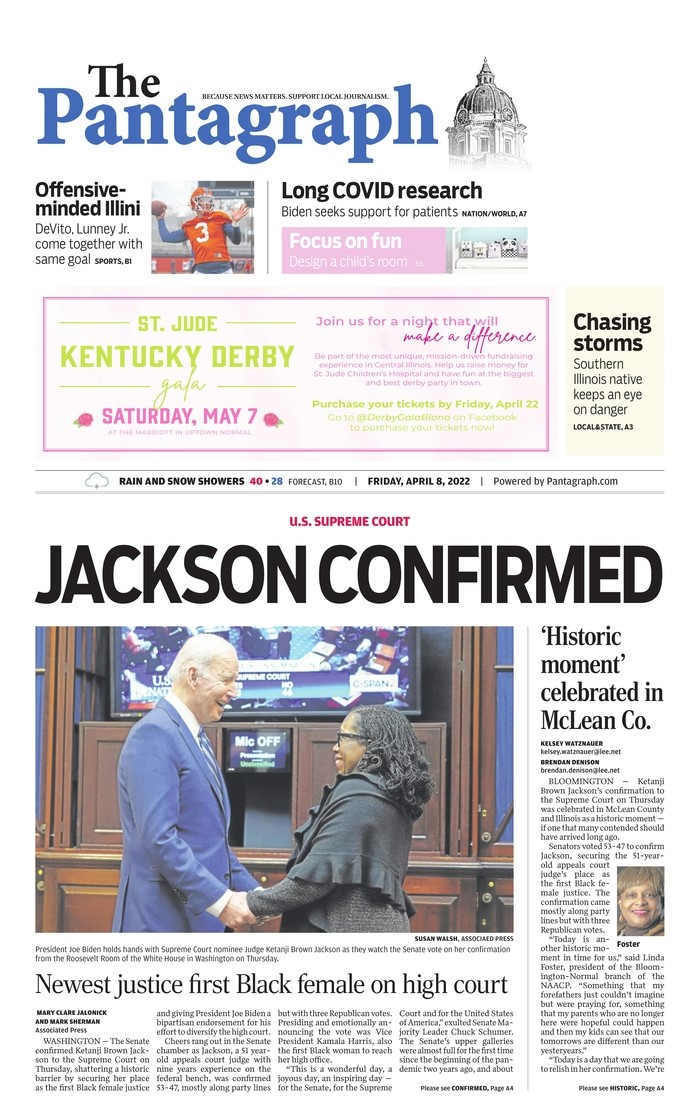 illinoisdems's tweet photo. Illinois front pages celebrate Ketanji Brown Jackson's historic confirmation as the first Black woman appointed to the U.S. Supreme Court
#AJusticeForAll #JusticeJackson https://t.co/eTMvhGqYIo