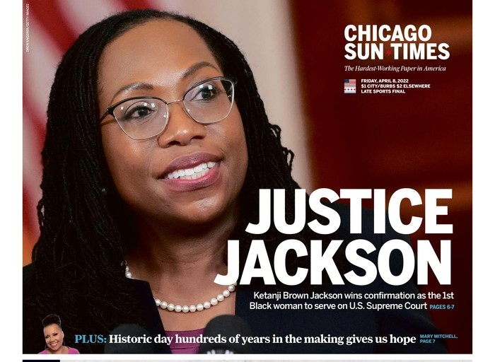 illinoisdems's tweet photo. Illinois front pages celebrate Ketanji Brown Jackson's historic confirmation as the first Black woman appointed to the U.S. Supreme Court
#AJusticeForAll #JusticeJackson https://t.co/eTMvhGqYIo
