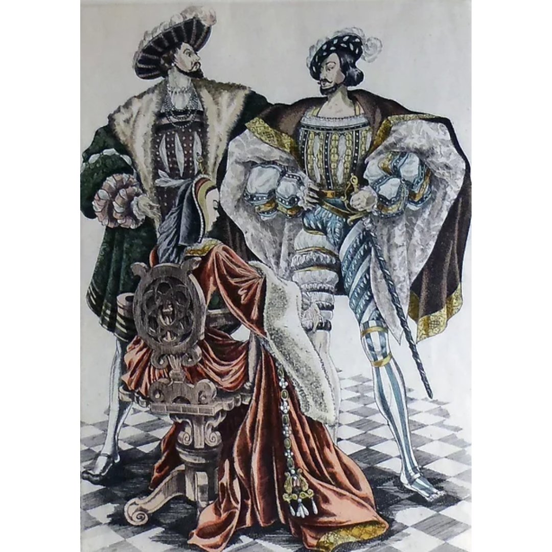 Kurt Hilscher (1904–1980)
#Germany  #Artist
#Called #Pastoral #Sin and #Rivals
#HandColored #etchings, #paper