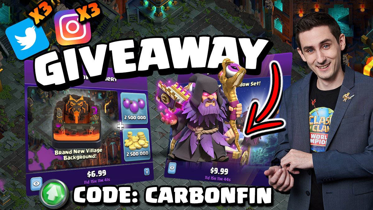 🎉 GIVEAWAY 🎉 x3 Skins &amp; Sceneries!!

How to Enter: 
✅ Follow
✅ Retweet
✅ Tag a Friend 

3 MORE Winners selected on Instagram > instagram.com/p/CcF-kh0LZzc/…

👑 $17 Paypal will be sent to each winner on April 14th
#ClashOn #ClashofClans #Giveaway