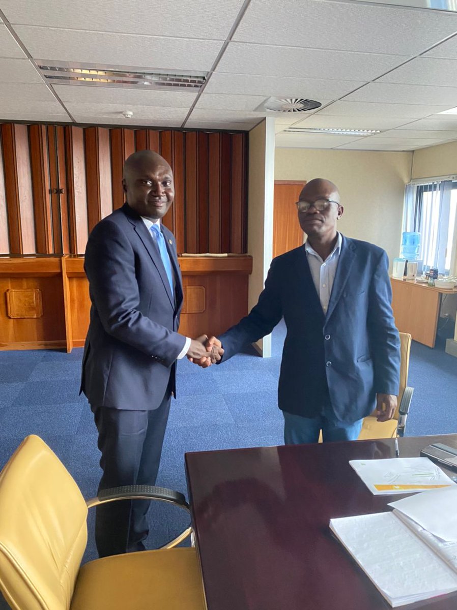 GhanaHighComSA's tweet photo. Mission's Delegation headed by the Head of Mission, His Excellency Charles Owiredu on 4th April 2022, had a meeting with Mr, Isaac Mahlangu, CEO of Mpumalanga Economic Growth Agency (MEGA). https://t.co/mYoxDIKYLd