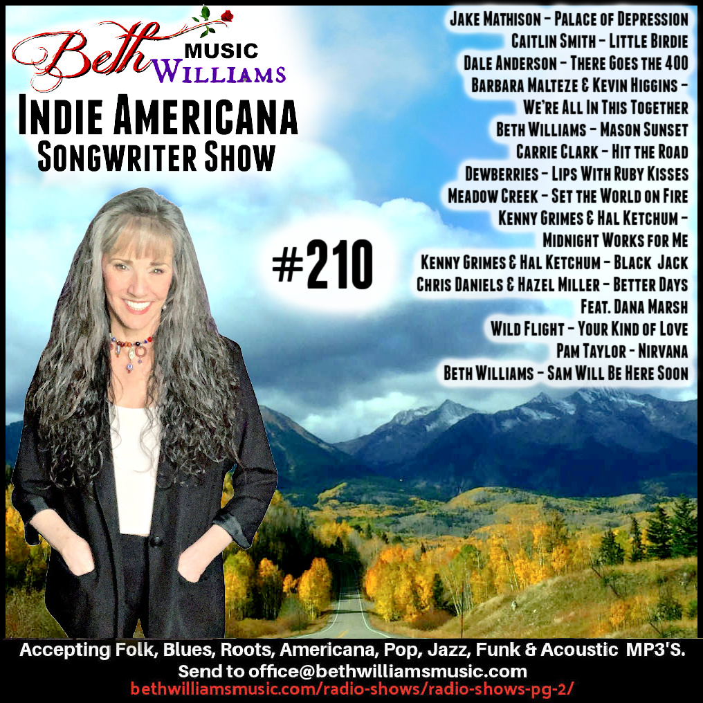 Another edition of the Indie Americana Songwriter show is about to take flight!  Join your host, Beth Williams, today at noon and tomorrow morning at 6AM (Central Time) at kccaferadio.com