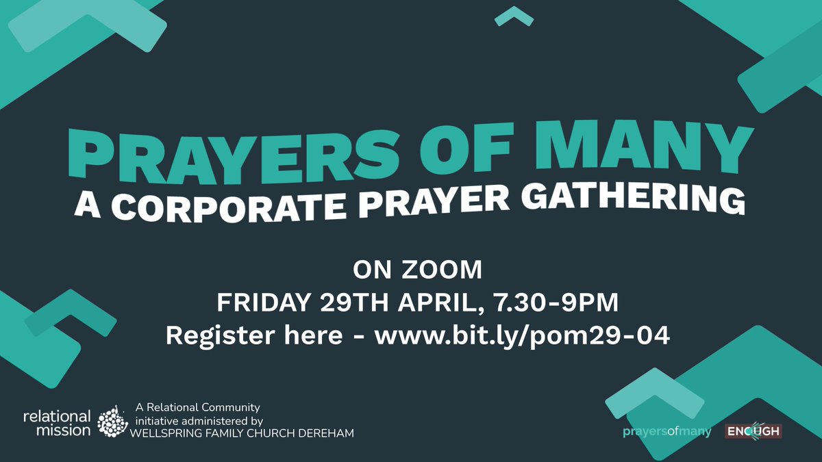 jonbeardon's tweet photo. Friday 29th April 7.30-9pm BST - PRAYERS OF MANY.
Live worship, united online prayer for strengthening and lengthening our local churches.
Register here to get your Zoom link https://t.co/2KQCHNvSUS
For all members of churches in our Relational Mission Community. https://t.co/Ous1XAotWT
