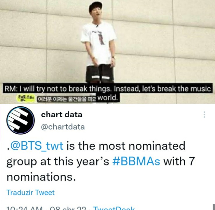 hourlyforbts_'s tweet photo. "vou tentar não quebrar as coisas, em vez disso, vamos quebrar o mundo da música" - kim namjoon https://t.co/Jpg9BxVOen