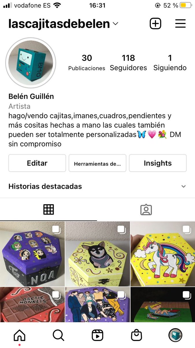 BeelenJones's tweet photo. tengo esta cuenta de ig donde subo las cosas de pintura que hago; si os interesa podéis seguirme 🥳💗 https://t.co/HkVY6uyEvI