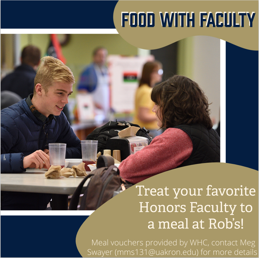 Williams Honors College (@uakronhonors) on Twitter photo Treat your favorite faculty member to Rob's! Reach out to Meg (mms131@uakron.edu) for details! Treat your favorite faculty member to Rob's! Reach out to Meg (mms131@uakron.edu) for details!