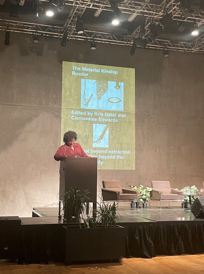 NCLiveProgramme's tweet image. We were joined by Ama Josephine B. Johnstone for ‘Speculative Fiction, Speculative Economics’ at After Growth: A Symposium on Post-Capitalist Imaginaries.
"If we don't demand radical change, we are headed for a whole world of people searching for a home that no longer exists."