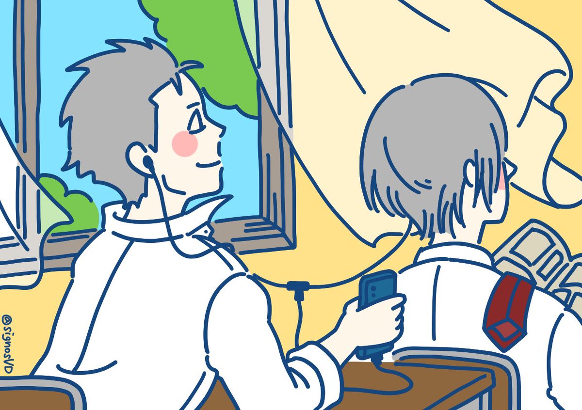 signosVD's tweet photo. たまには学パロでも描いてみよっかな😌💕 #3VD https://t.co/11nLD48C4v