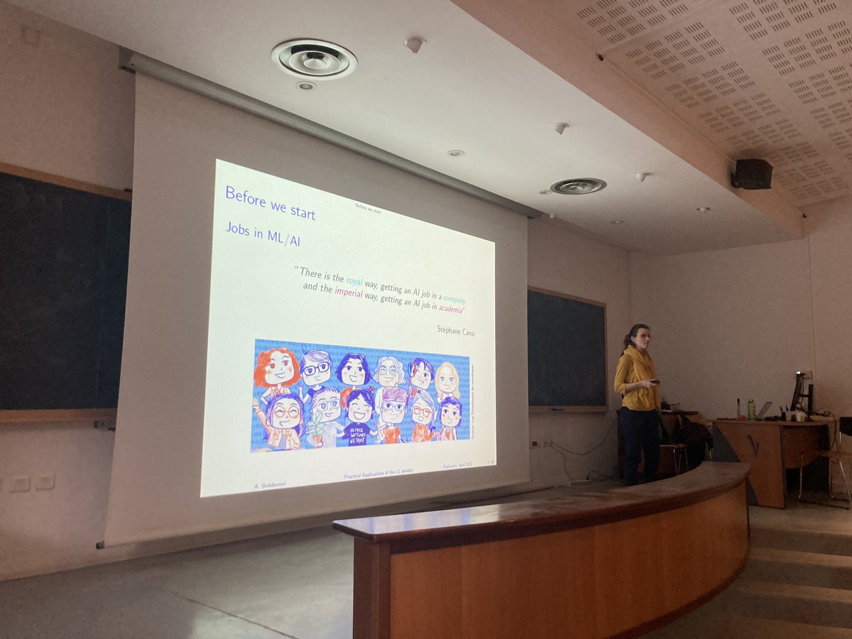pamattei's tweet photo. The final day of @StatFr’s #Statlearn2022 got back to basics, with @ABoisbunon nicely reviewing the lasso and its many variants! https://t.co/kPZr2u3bGA