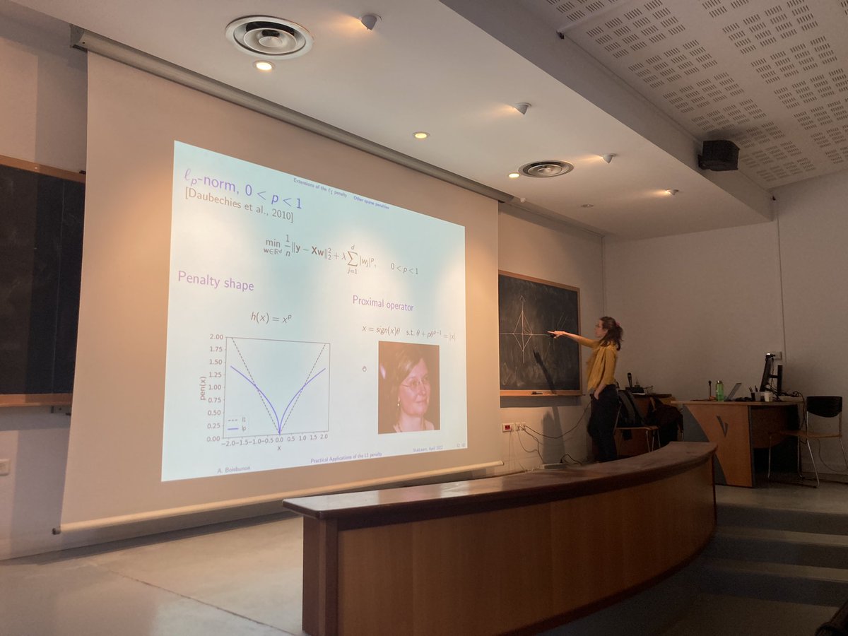pamattei's tweet photo. The final day of @StatFr’s #Statlearn2022 got back to basics, with @ABoisbunon nicely reviewing the lasso and its many variants! https://t.co/kPZr2u3bGA