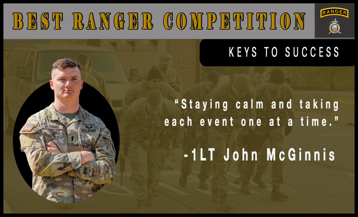 USArmyOldGuard's tweet photo. Want to know how #TheOldGuard #BestRanger candidates plan to secure the win? #KeysToSuccess

#NotJustACeremonialUnit #BRC #BestRangerCompetition 

@MDW_USARMY 
@USArmy https://t.co/Pas6nBxzPg
