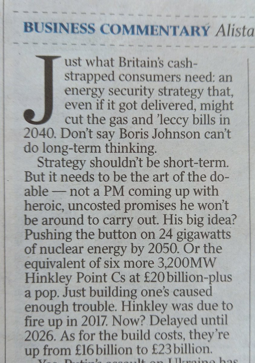 oldtrotter's tweet image. If Sunak's #SpringStatement2022 went down in flames on the day, Johnson's #EnergyStrategy hasn't done any better. Perhaps - and bear with me here - this Government just isn't very good at actually governing🤔