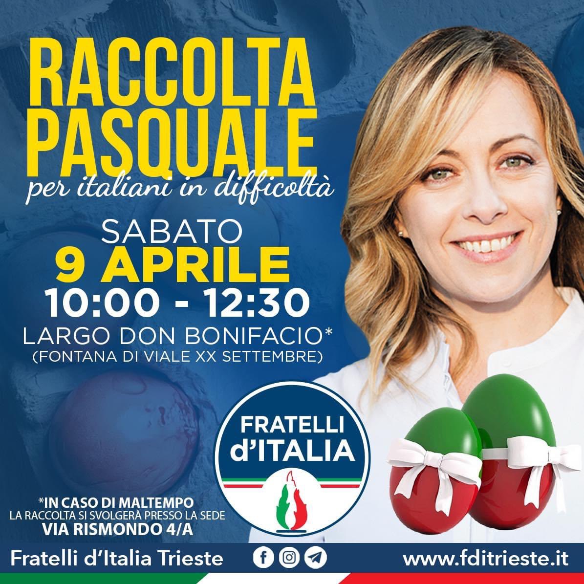Ottava raccolta Pasquale per gli italiani in difficoltà. <a href="/il_piccolo/">Il Piccolo</a> <a href="/claudgiacomelli/">Claudio Giacomelli ن</a> <a href="/NickyMatteoni/">Nicole Matteoni ن</a> #trieste <a href="/TRIESTE_news/">TRIESTE.news</a> <a href="/Telequattro/">Telequattro</a> <a href="/ferdiava/">ferdinando avarino</a>