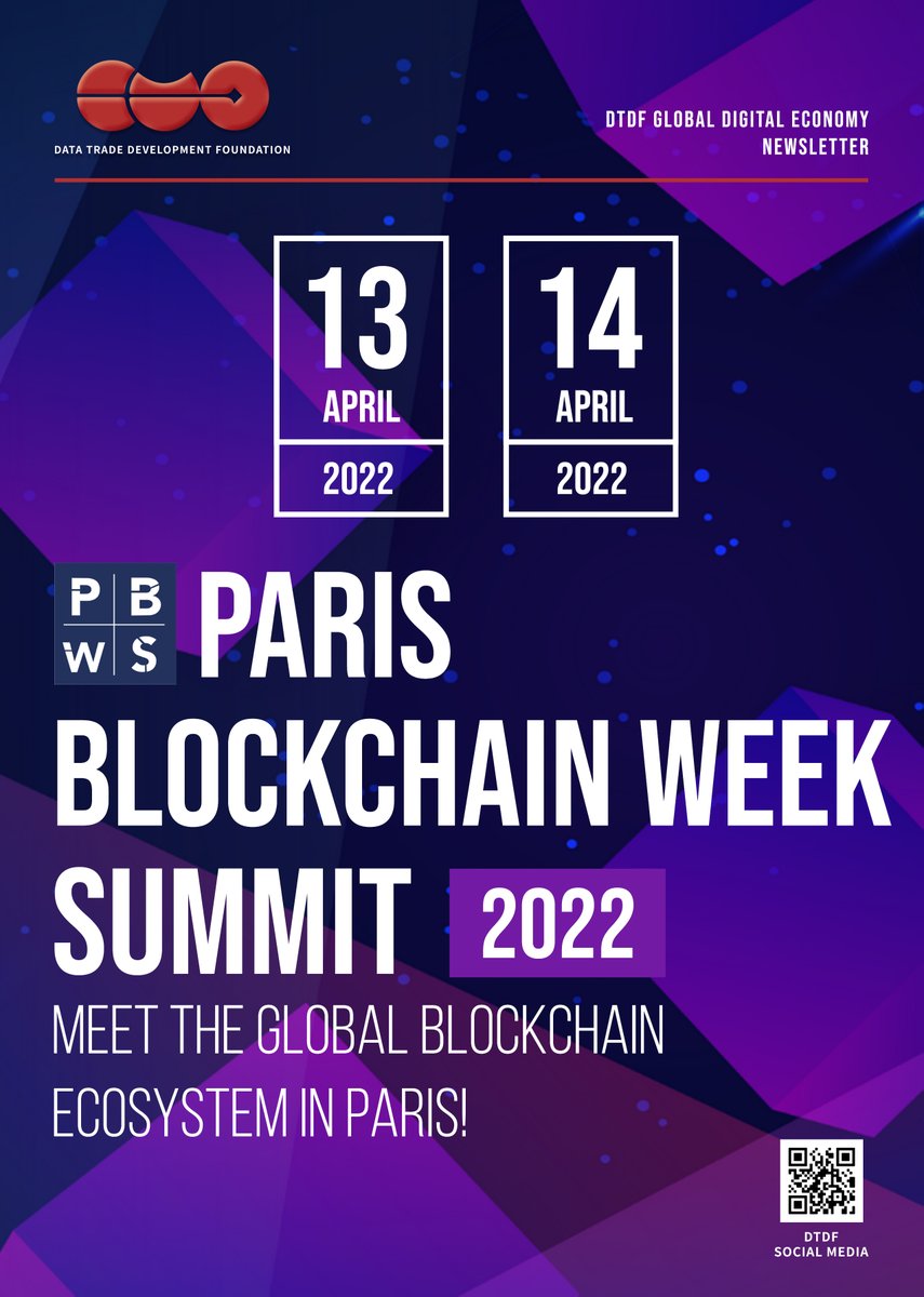 DTDF_HQ's tweet photo. Paris Blockchain Week Summit (PBWS) will be held from April 13 to 14, 2022. As an international conference dedicated to blockchain and cryptocurrency enthusiasts, PBWS will invite renowned speakers from the ecosystem to share their views on the market and its prospects. https://t.co/3ZO8oi70n0