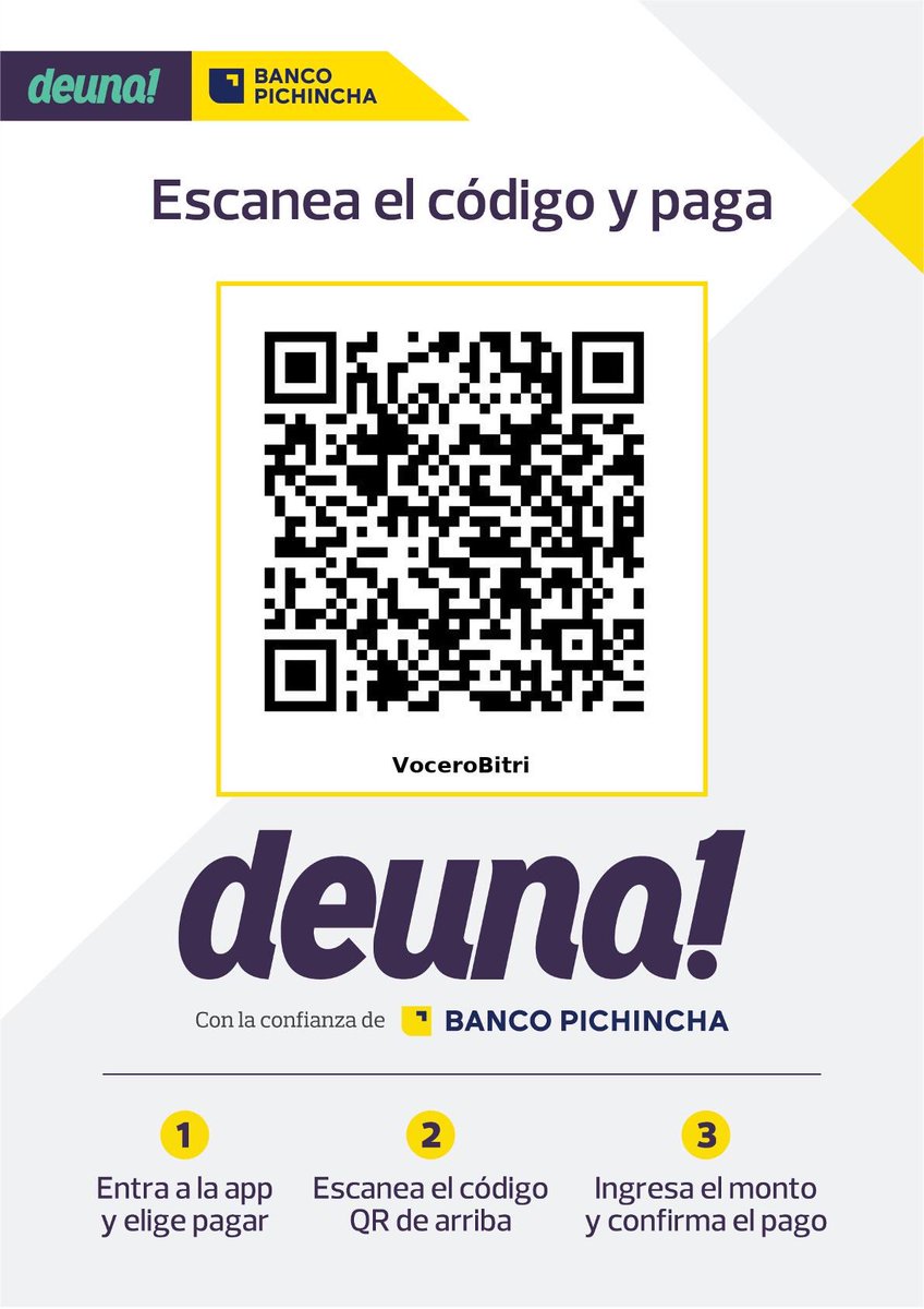 Vocero_Bitri's tweet photo. Contamos con tu apoyo…
Con cualquier valor registrado se generará un #TicketOnline para apoyar al único #Bitricampeon del Ecuador… https://t.co/tN88sjFQp8
