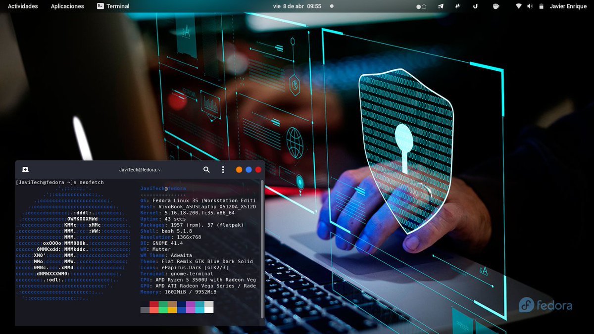 4Sentinell's tweet image. #EscritorioGNULinux
#ViernesDeEscritorio
#FedoraLinux
#GNULinux

Tragona como siempre...pero vale la pena.