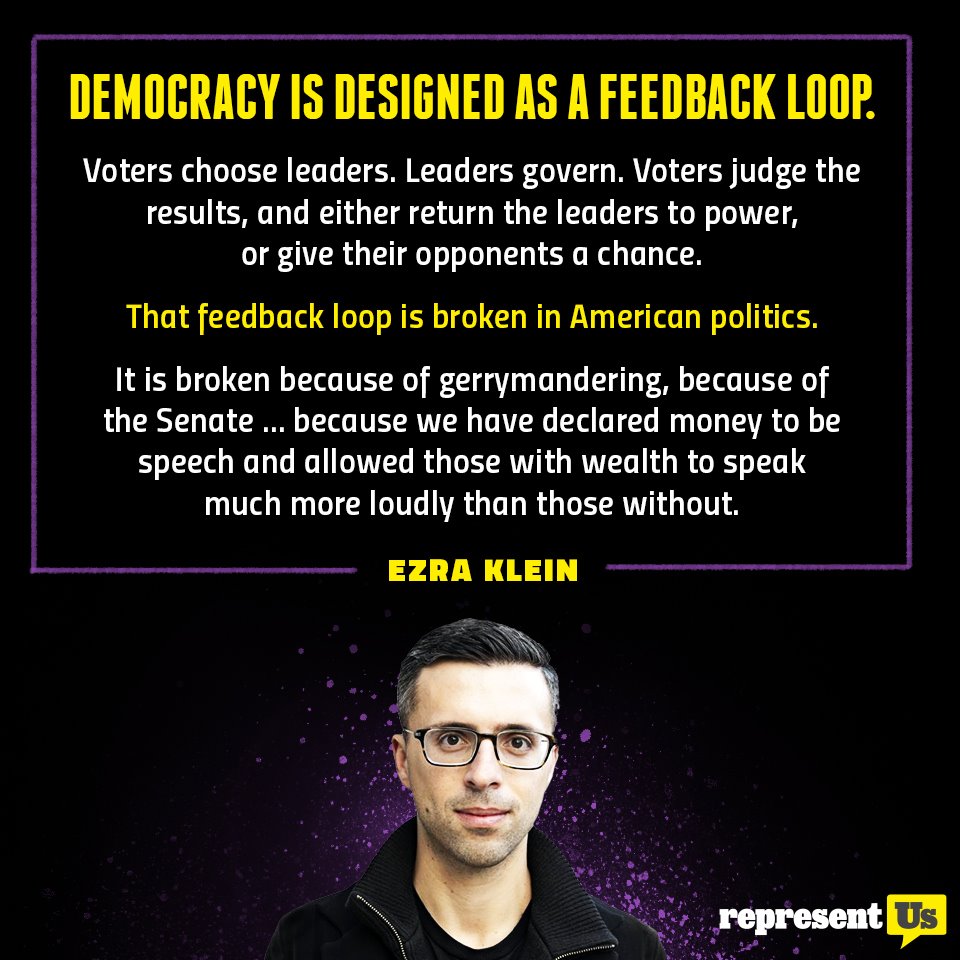 representus's tweet photo. Our democracy’s feedback loop is broken. We can fix it https://t.co/McN98cav8U