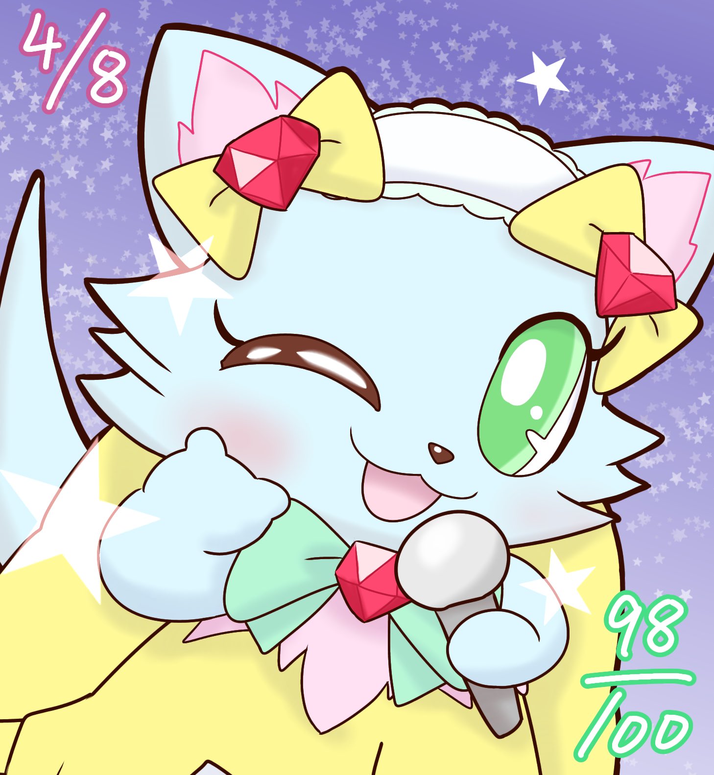 あおっこ 1日1ケモノキャライラスト被りなしで100枚目指す ミルキィ誕生祭22 ジュエルペット Jewelpet 98枚目はアイドル服ミルキィちゃん 誕生日おめでとう 少しネタが古いかな T Co J6a5hfhrpc Twitter