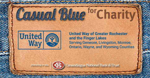 CNBank's tweet photo. Today, CNB employees are wearing blue jeans in support of United Way of Greater Rochester and the Finger Lakes, providing services and resources to those most in need. Visit any of our CNB Community Offices to make a donation! #MakeWayForGood https://t.co/yLoImpTbSM